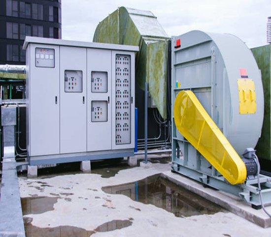 Electrical switchgear, Industrial electrical switch panel at substation. Transformer cabinet, Outdoor electric control box. Power supply boards .Machinery control cabinets unit